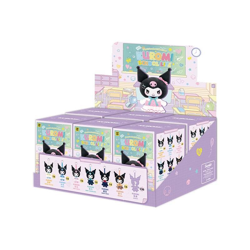 Sanrio Kuromi — School Life Plush Pendant Blind Box (TOP TOY) TOP TOY Sanrio Kuromi School Life plush pendant blind box
